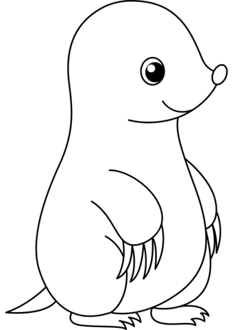 Cute Mole Coloring Page